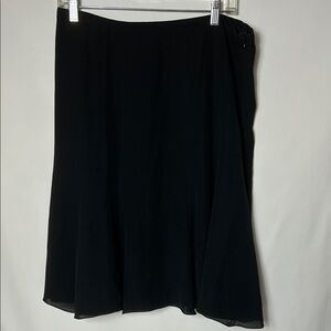 Armani Collezioni Women’s Size 10 Solid Black Lined Side Zip Flowing Skirt